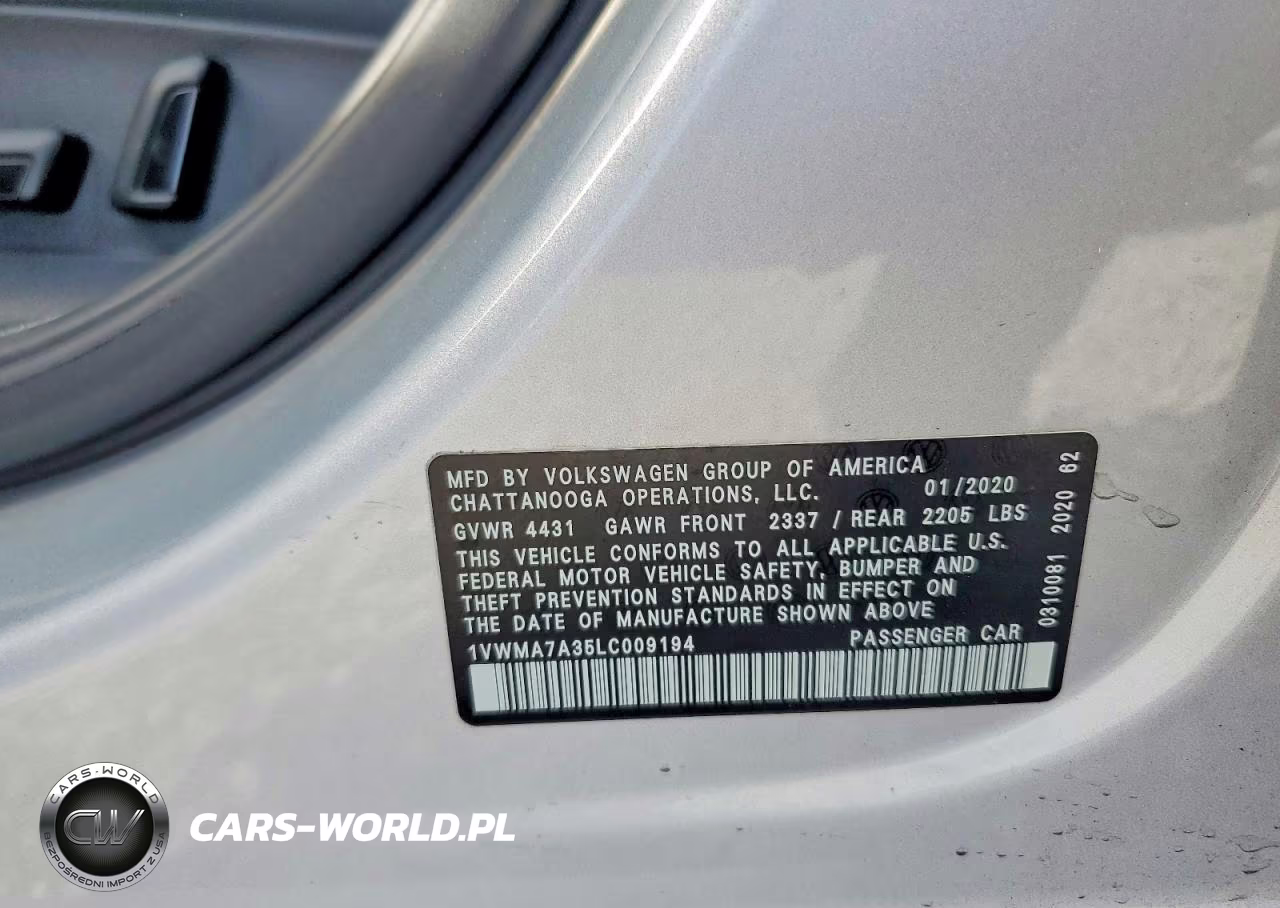 2020 Volkswagen Passat R-Line VIN:1VWMA7A35LC009194 - 13