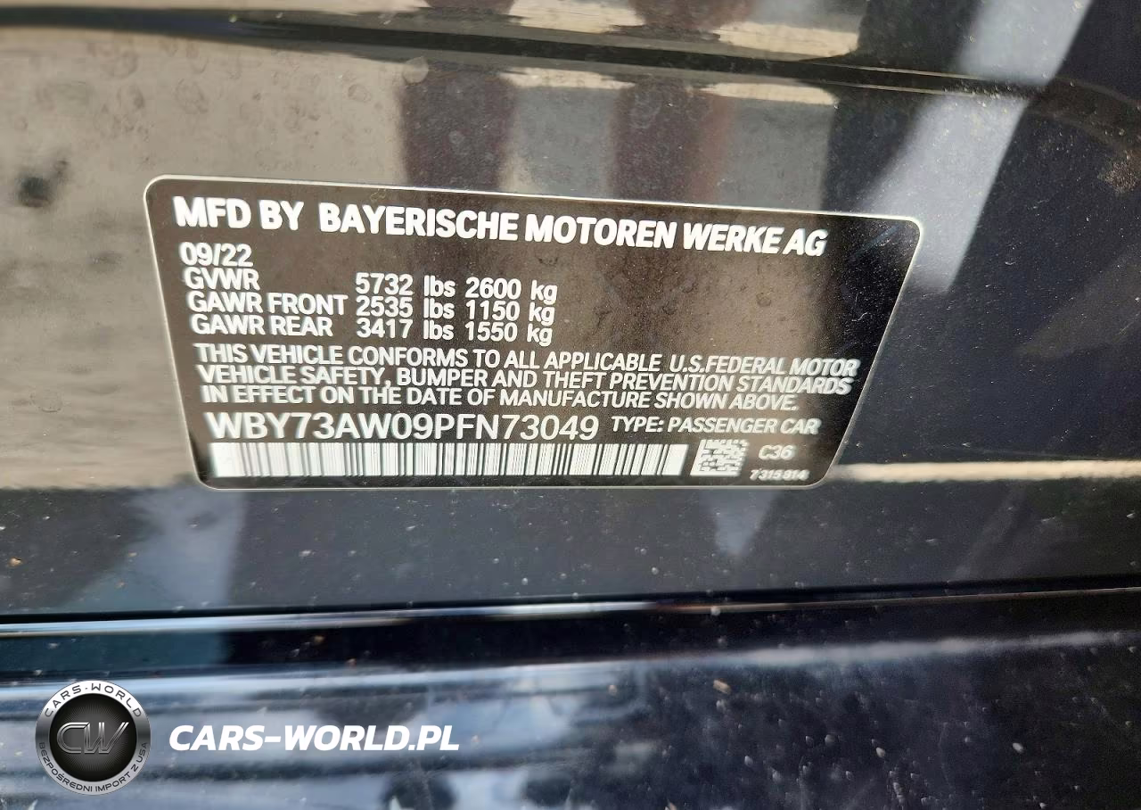 2023 BMW I4 Edrive 40 VIN:WBY73AW09PFN73049 - 12