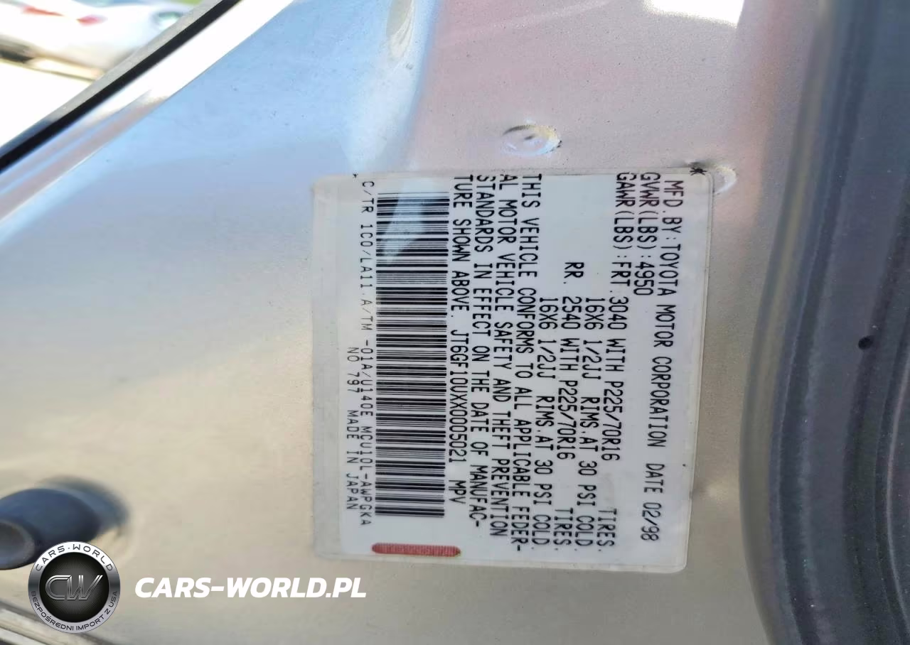 1999 Lexus Rx 300 VIN:JT6GF10UXX0005021 - 13