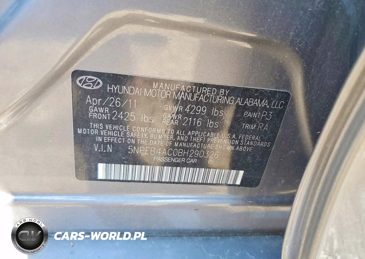 2011 Hyundai Sonata Gls VIN:5NPEB4AC0BH290326 - 12