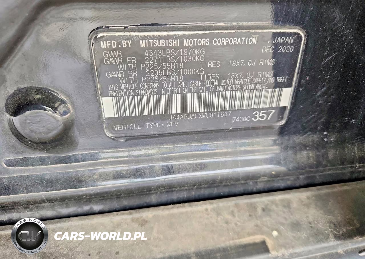 2021 Mitsubishi Outlander Sport Es VIN:JA4APUAUXMU011637 - 13