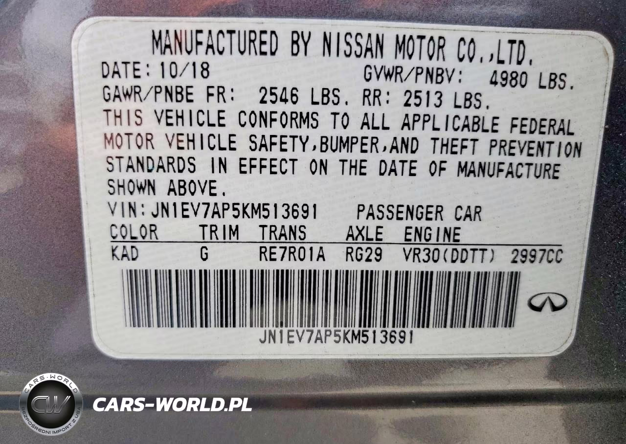 2019 Infiniti Q50 3.0T Luxe VIN:JN1EV7AP5KM513691 - 13