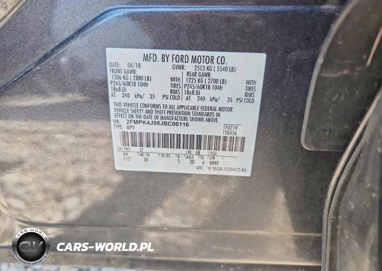 2018 Ford Edge Sel VIN:2FMPK4J98JBC00116 - 13