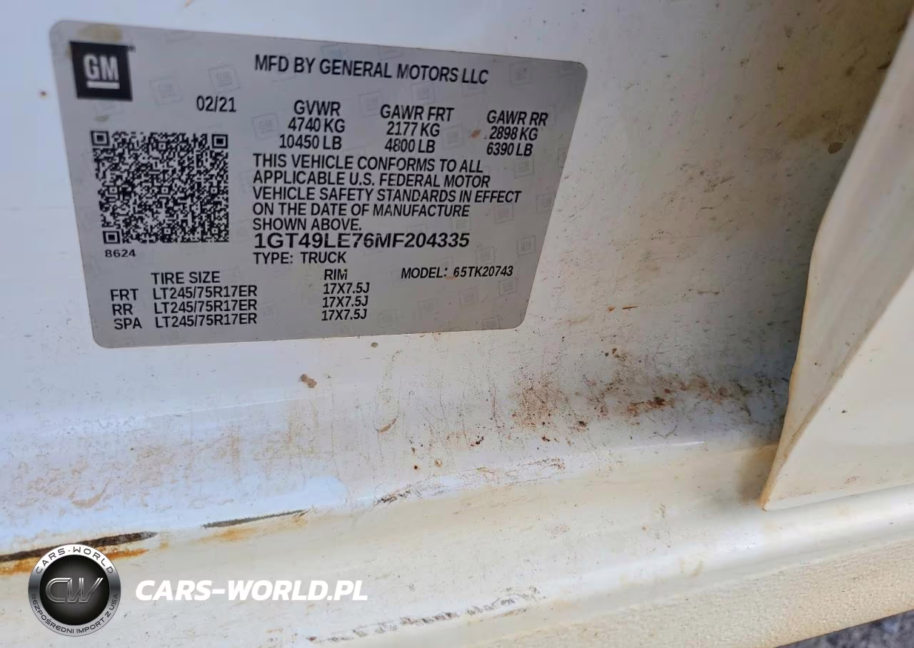 2021 GMC Sierra K2500 Heavy Duty VIN:1GT49LE76MF204335 - 12