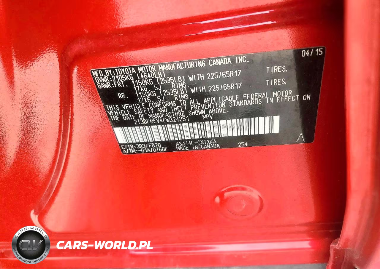 2015 Toyota Rav4 Le VIN:2T3BFREV4FW324251 - 13