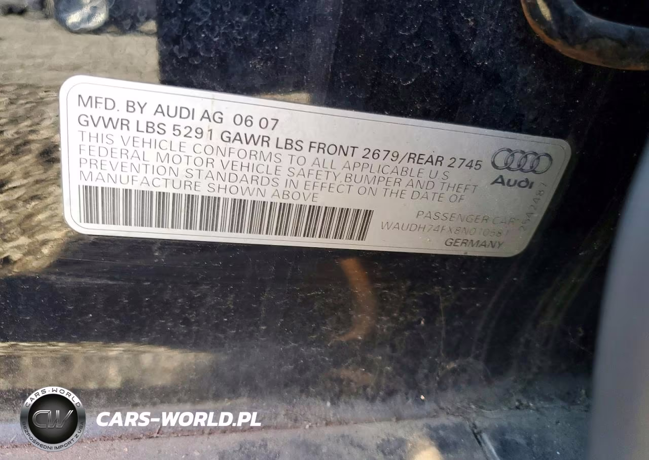 2008 Audi A6 3.2 Quattro VIN:WAUDH74FX8N010581 - 13