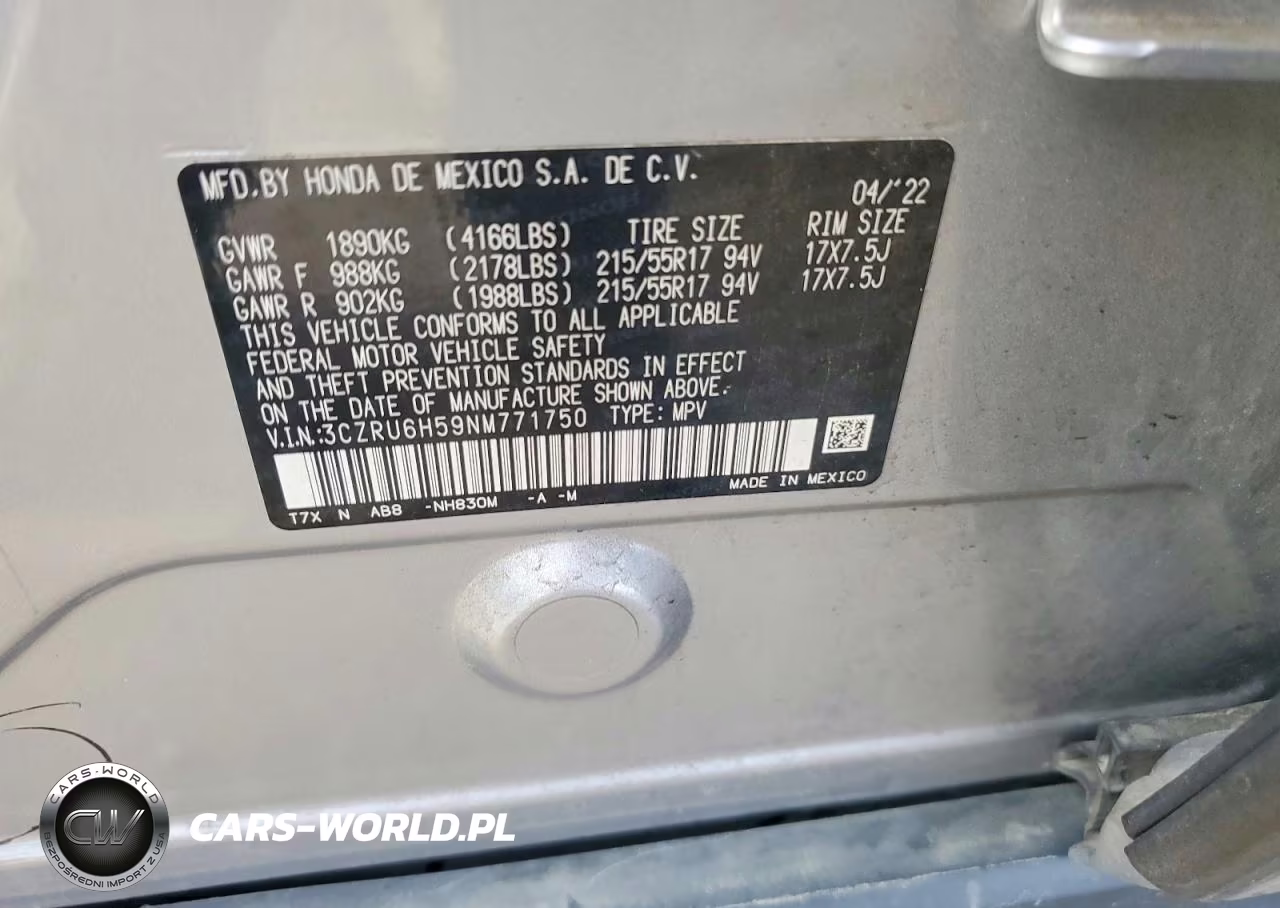 2022 Honda Hr-V Ex VIN:3CZRU6H59NM771750 - 13