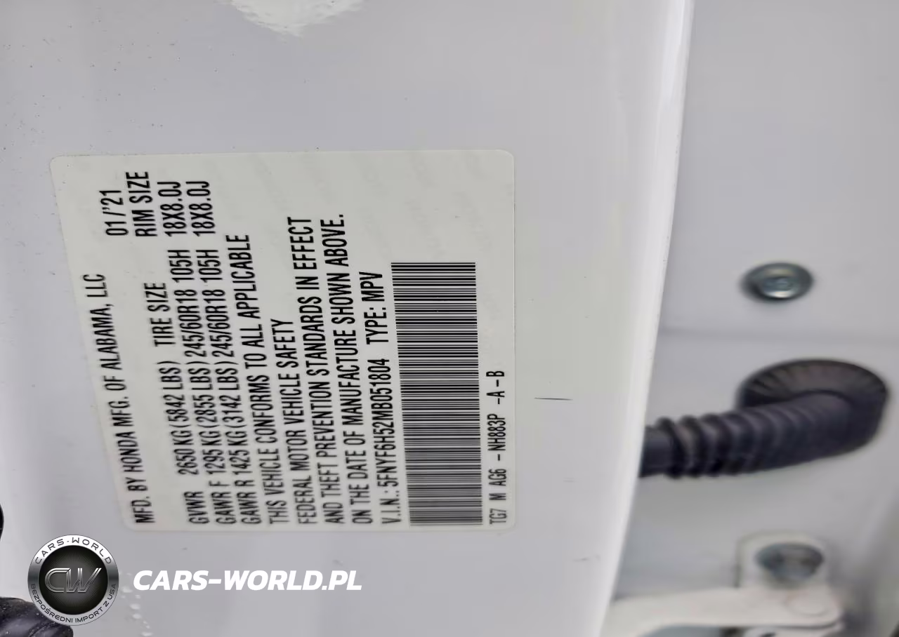 2021 Honda Pilot Exl VIN:5FNYF6H52MB051804 - 13