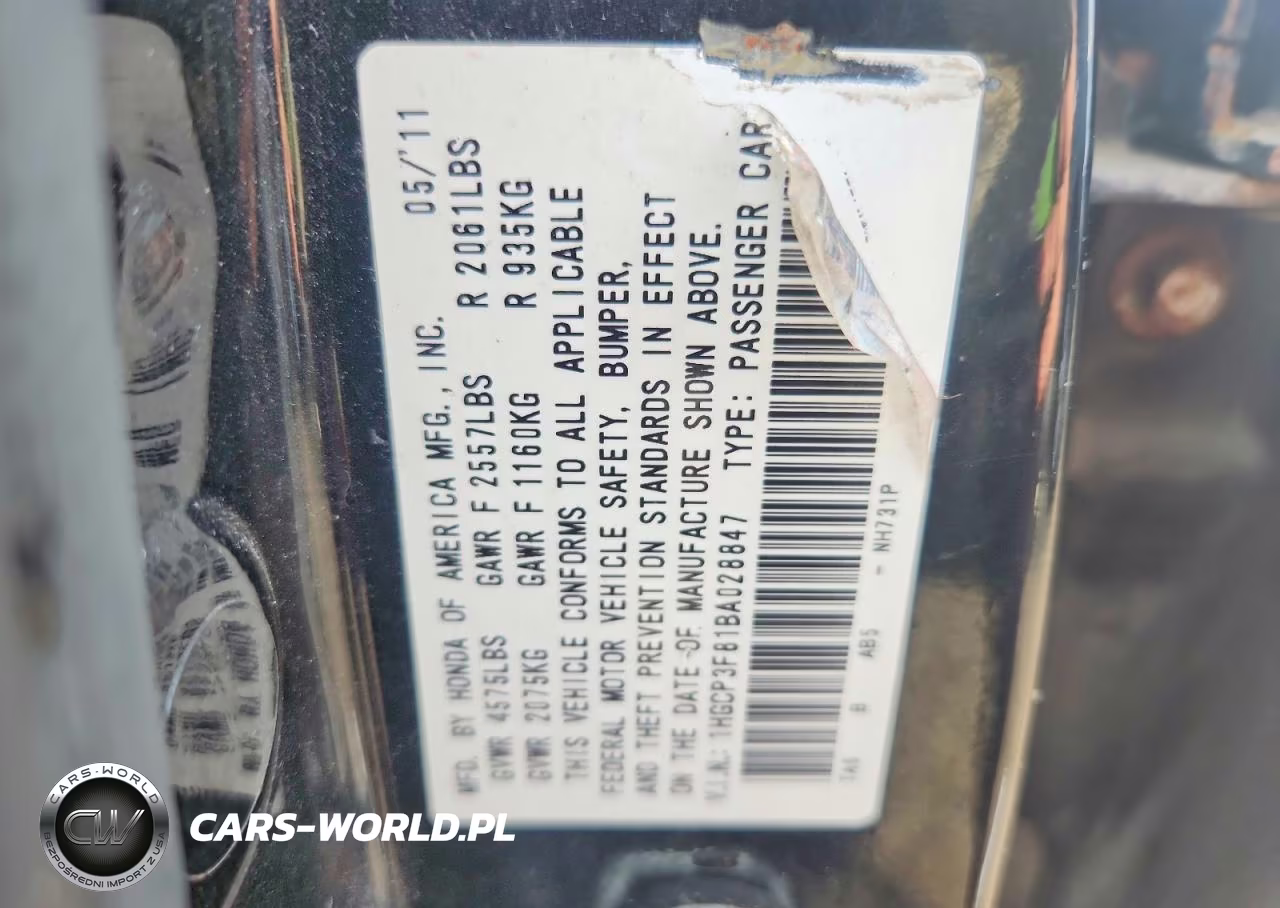 2011 Honda Accord Exl VIN:1HGCP3F81BA028847 - 12