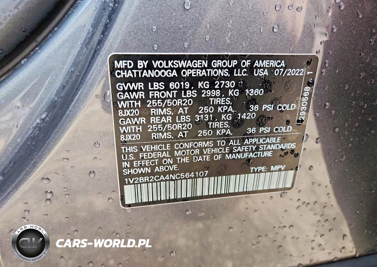 2022 Volkswagen Atlas Sel VIN:1V2BR2CA4NC564107 - 13