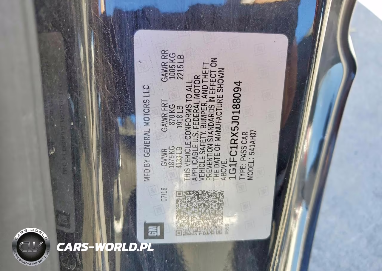 2018 Chevrolet Camaro Lt VIN:1G1FC1RX5J0188094 - 12