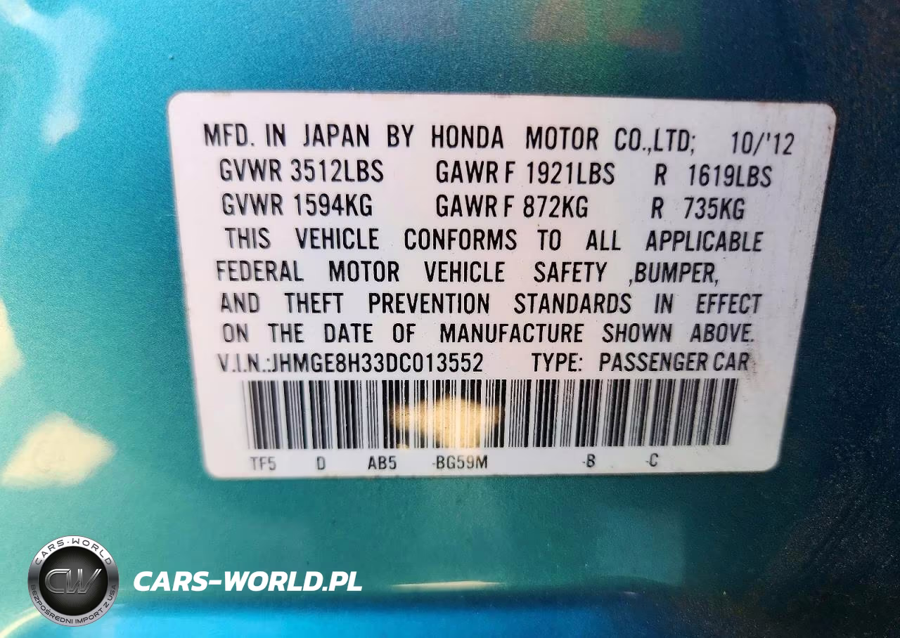 2013 Honda Fit VIN:JHMGE8H33DC013552 - 13