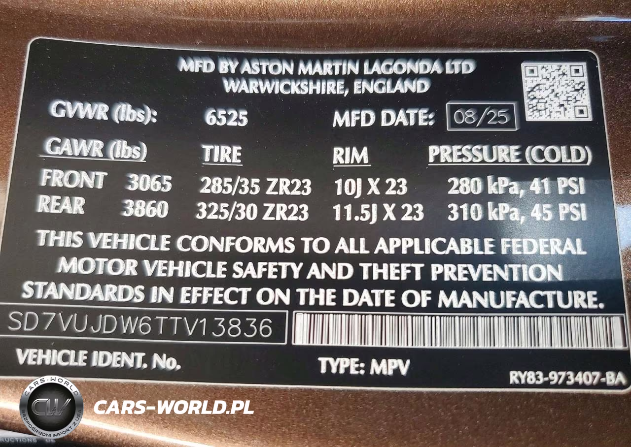 2026 Aston Martin Dbx 707 VIN:SD7VUJDW6TTV13836 - 14