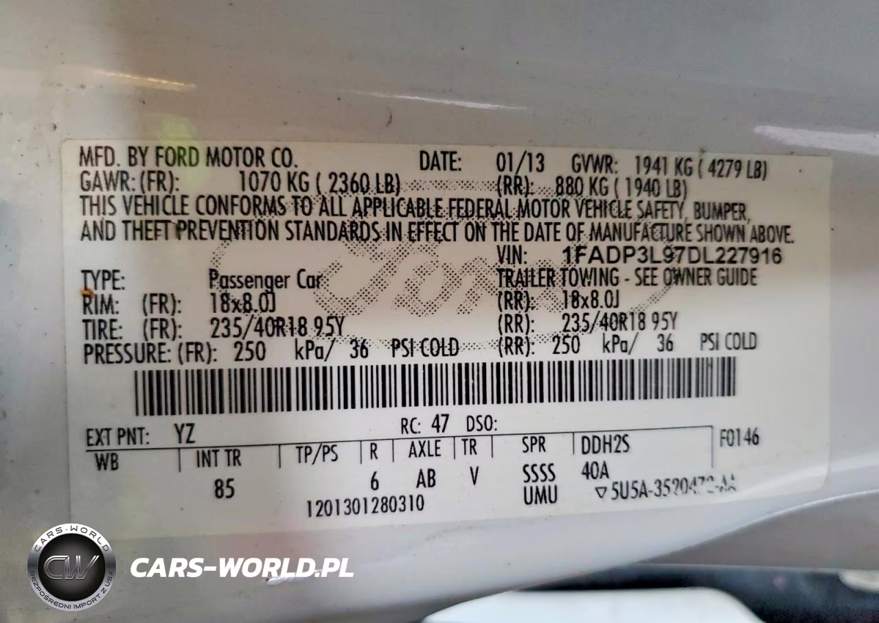 2013 Ford Focus St VIN:1FADP3L97DL227916 - 12