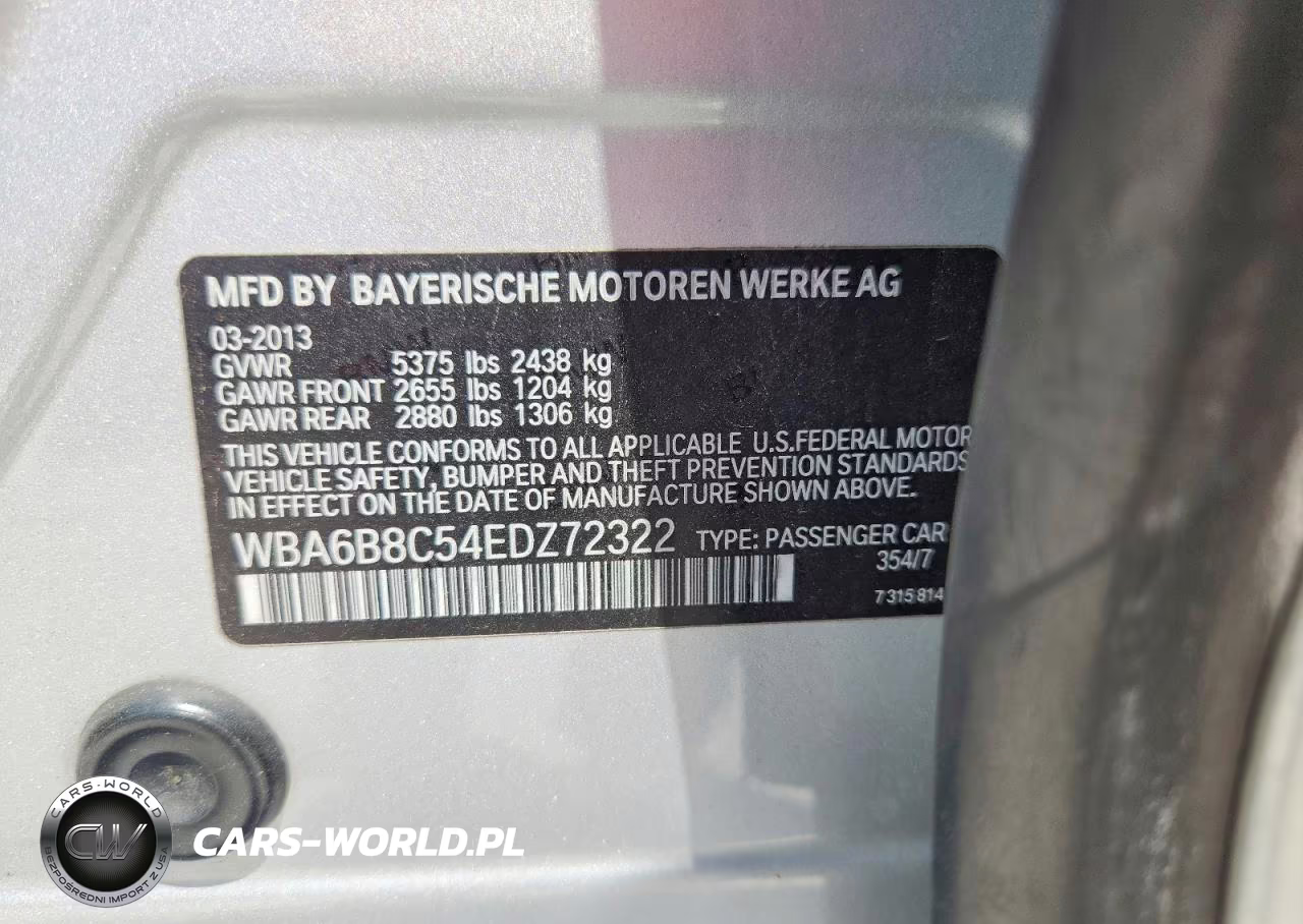 2014 BMW 640 Xi Gran Coupe VIN:WBA6B8C54EDZ72322 - 12