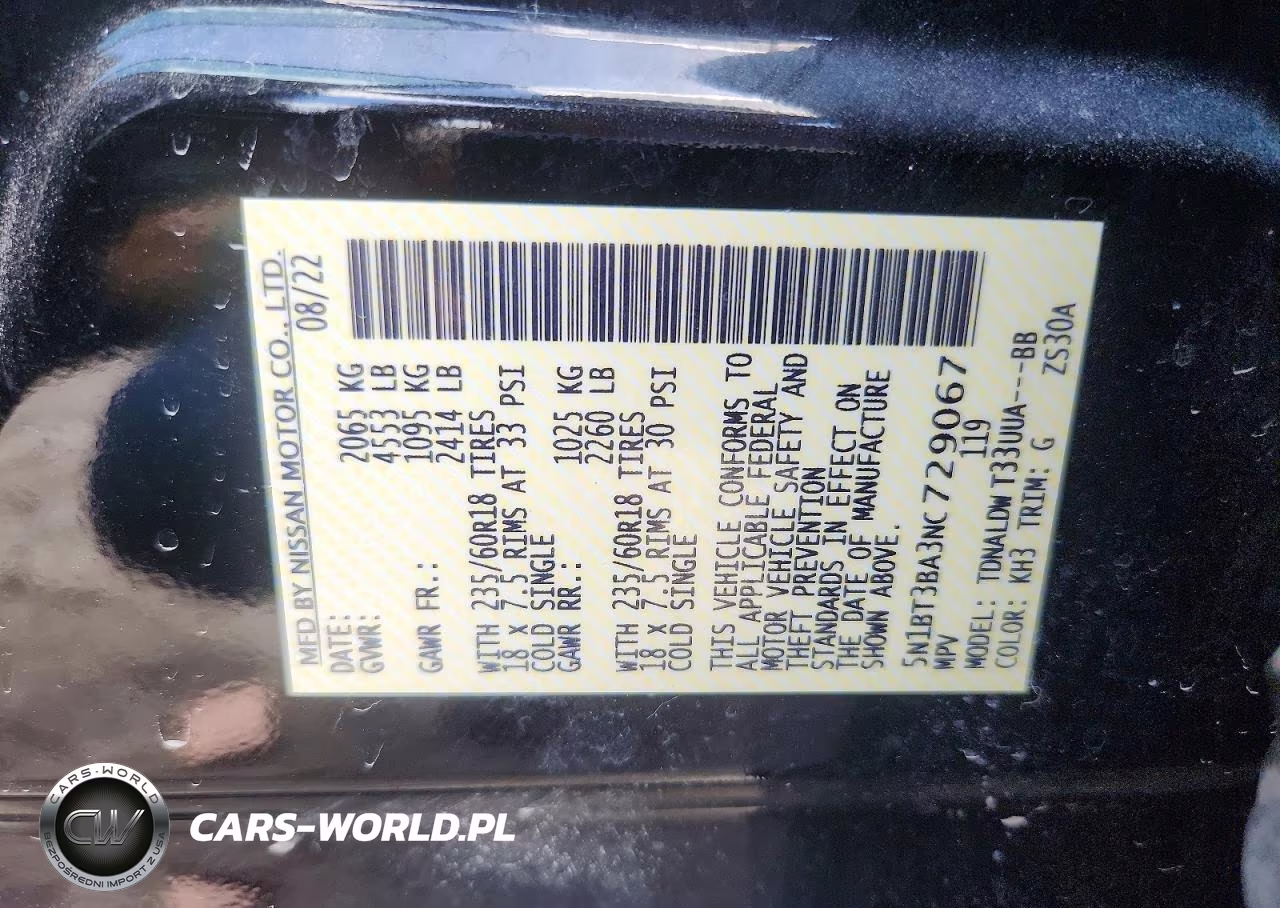 2022 Nissan Rogue Sv VIN:5N1BT3BA3NC729067 - 13