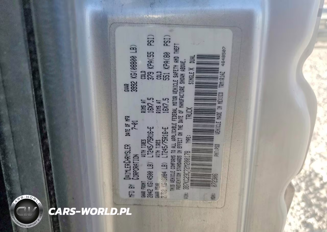 2002 Dodge Ram 2500 VIN:3B7KC23C72M200178 - 13