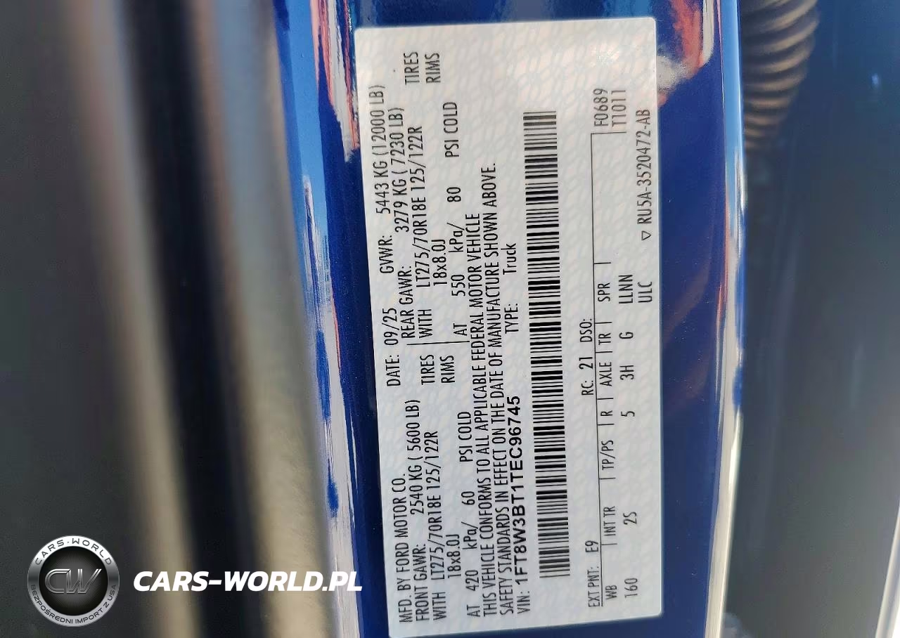 2026 Ford F350 Super Duty VIN:1FT8W3BT1TEC96745 - 12