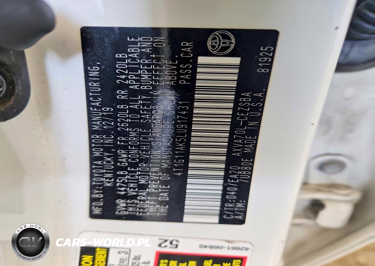 2020 Toyota Camry Se VIN:4T1G11AK5LU917431 - 12