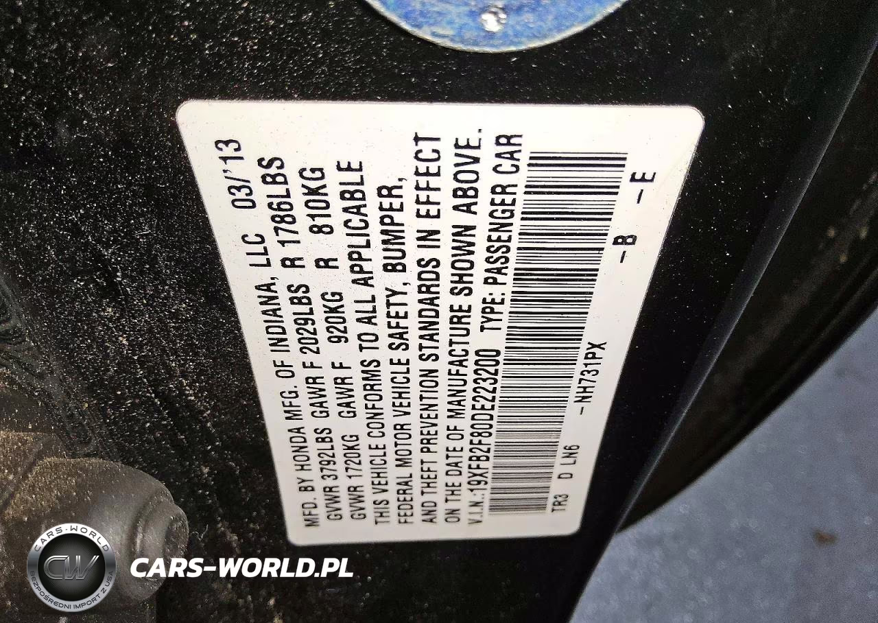 2013 Honda Civic Ex VIN:19XFB2F80DE223200 - 12