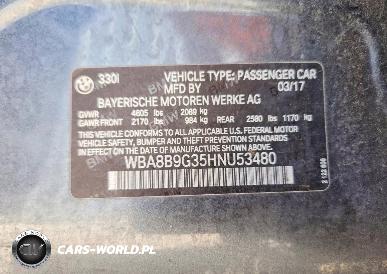 2017 BMW 330 I VIN:WBA8B9G35HNU53480 - 12
