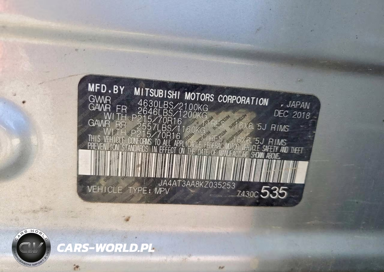 2019 Mitsubishi Eclipse Cross Es VIN:JA4AT3AA8KZ035253 - 13