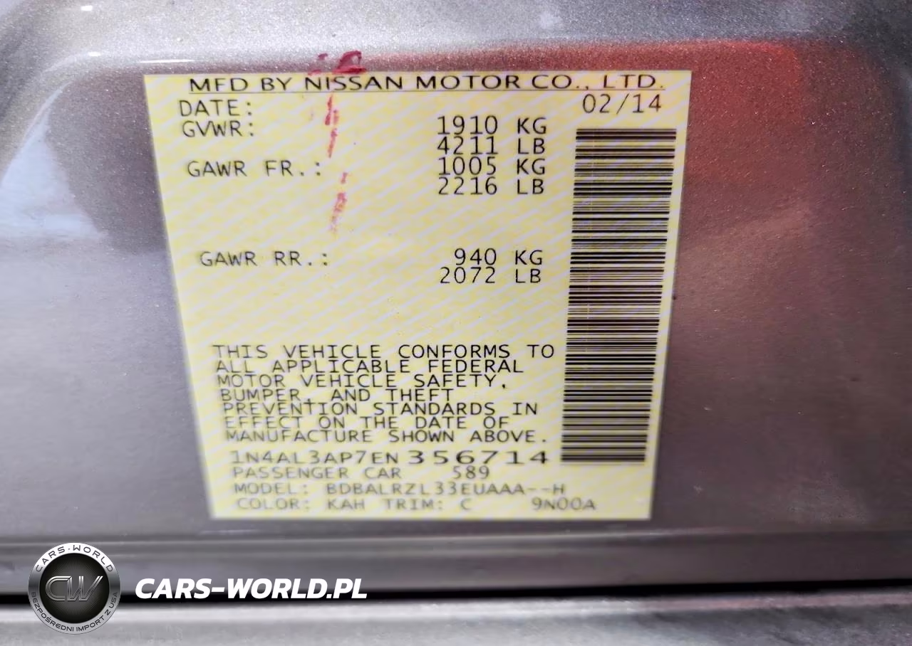 2014 Nissan Altima 2.5 S VIN:1N4AL3AP7EN356714 - 12