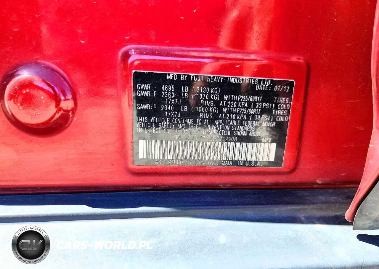 2013 Subaru Outback 3.6R Limited VIN:4S4BRDLC2D2212108 - 14