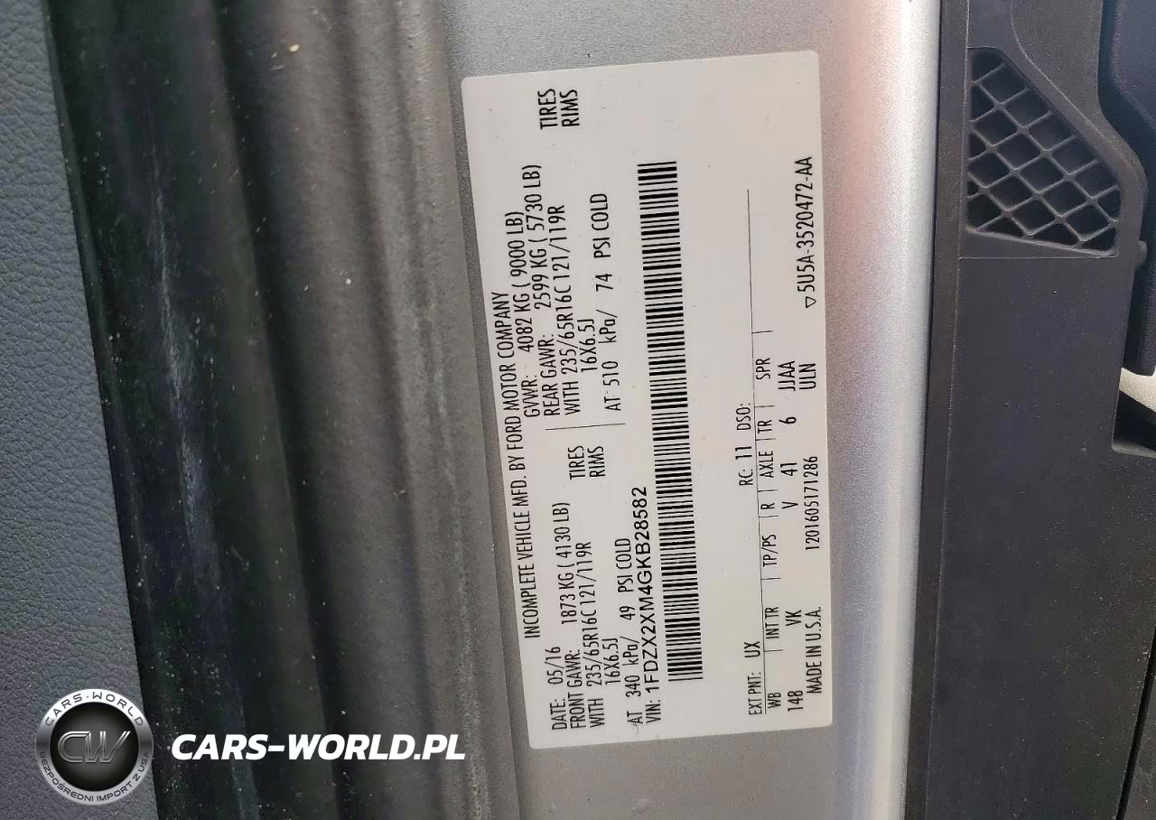 2016 Ford Transit T-350 VIN:1FDZX2XM4GKB28582 - 13