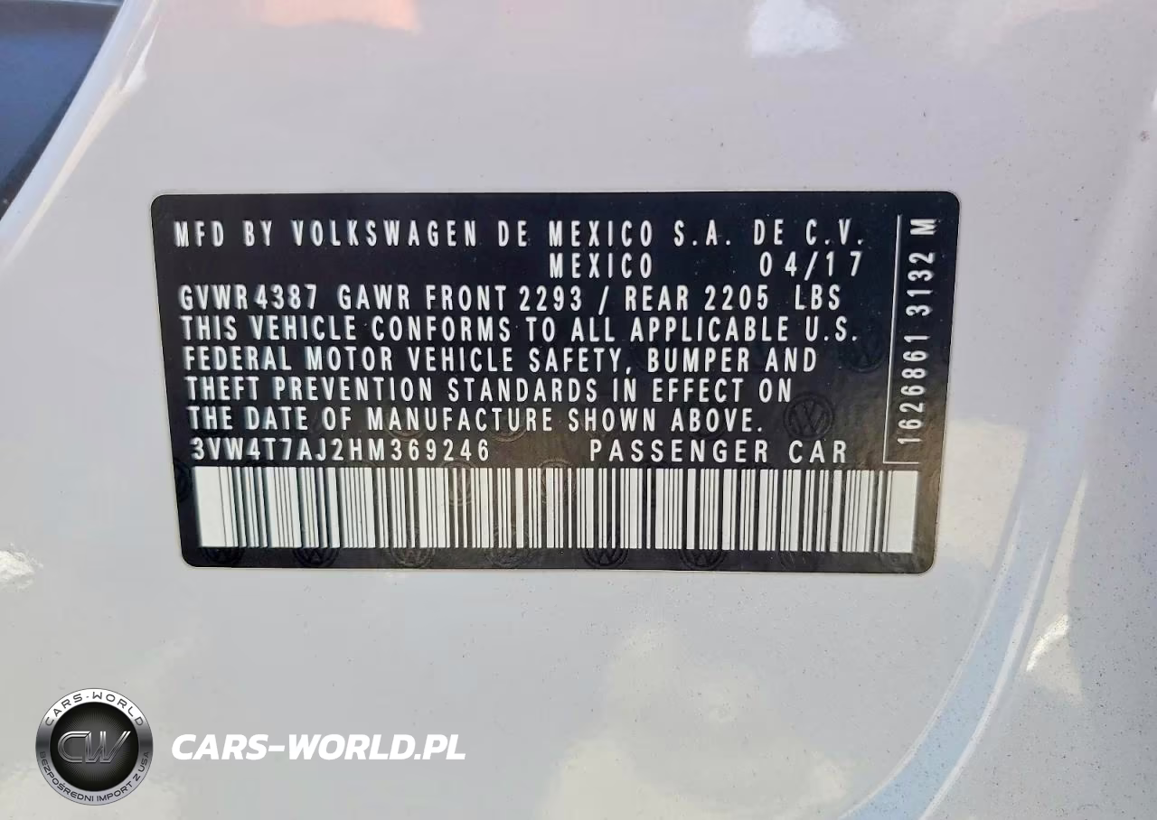 2017 Volkswagen Jetta Gli VIN:3VW4T7AJ2HM369246 - 12