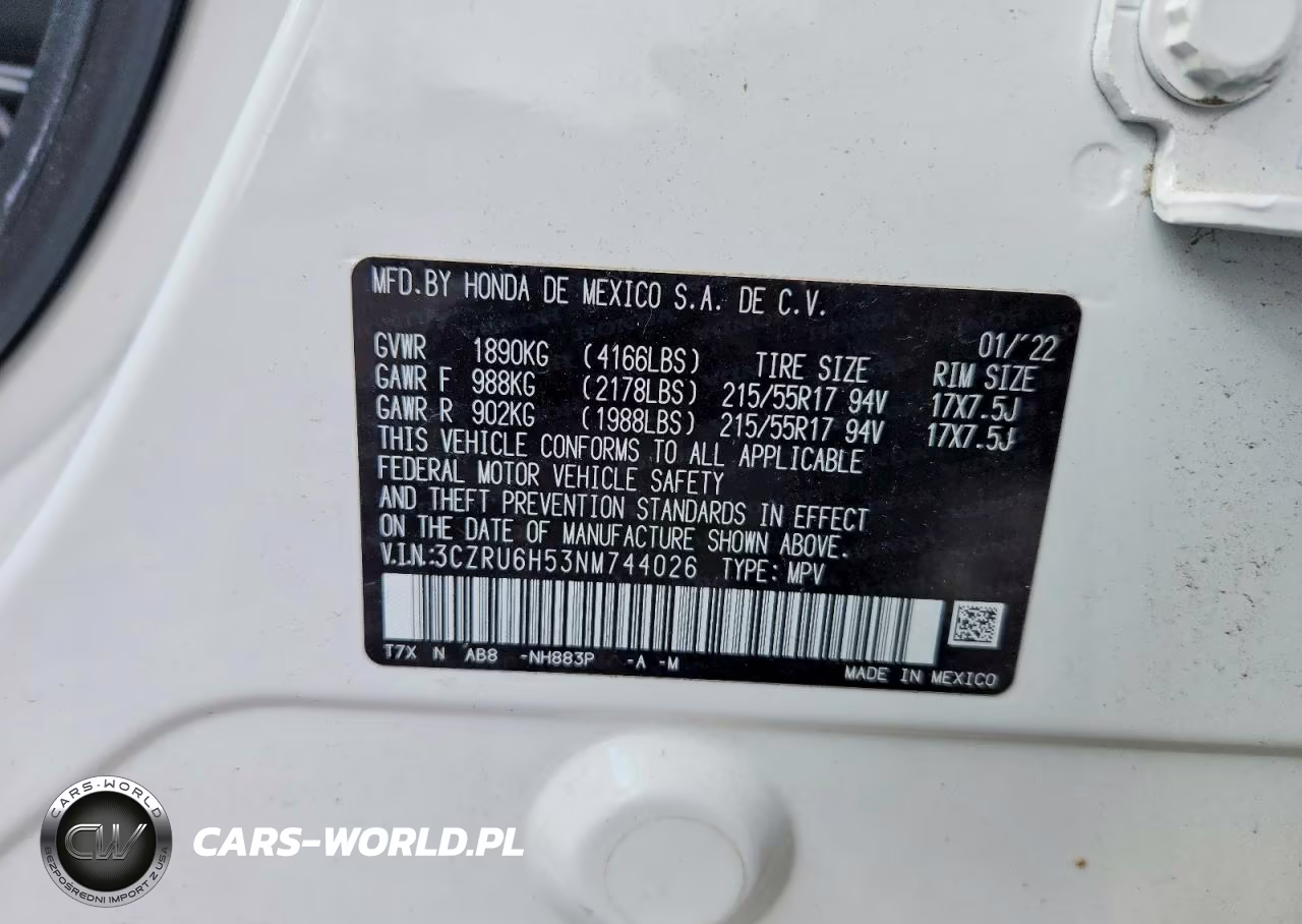 2022 Honda Hr-V Ex VIN:3CZRU6H53NM744026 - 12