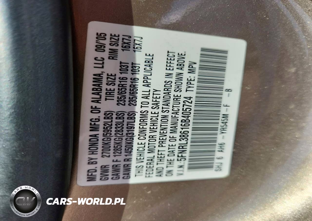 2006 Honda Odyssey Exl VIN:5FNRL38616B405724 - 13