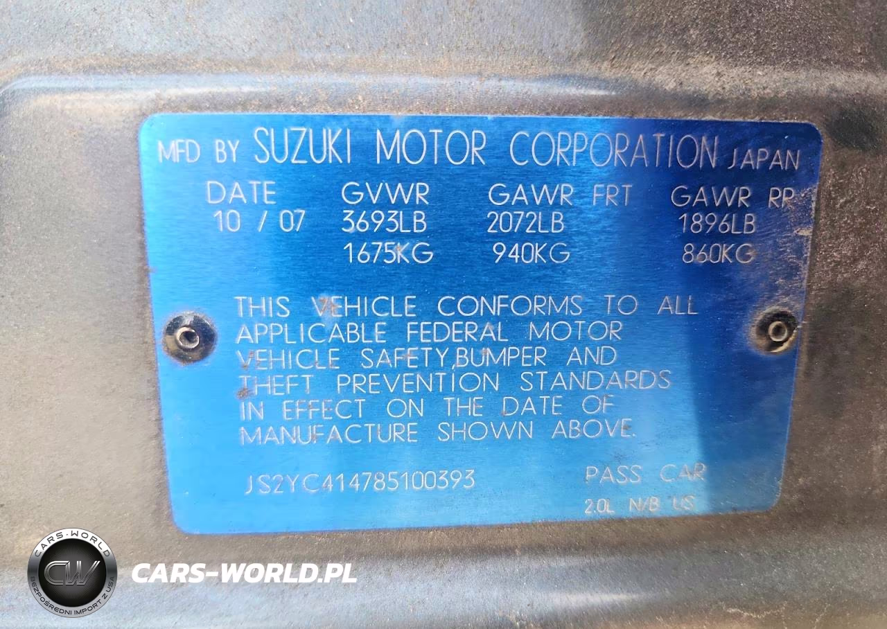 2008 Suzuki Sx4 VIN:JS2YC414785100393 - 12