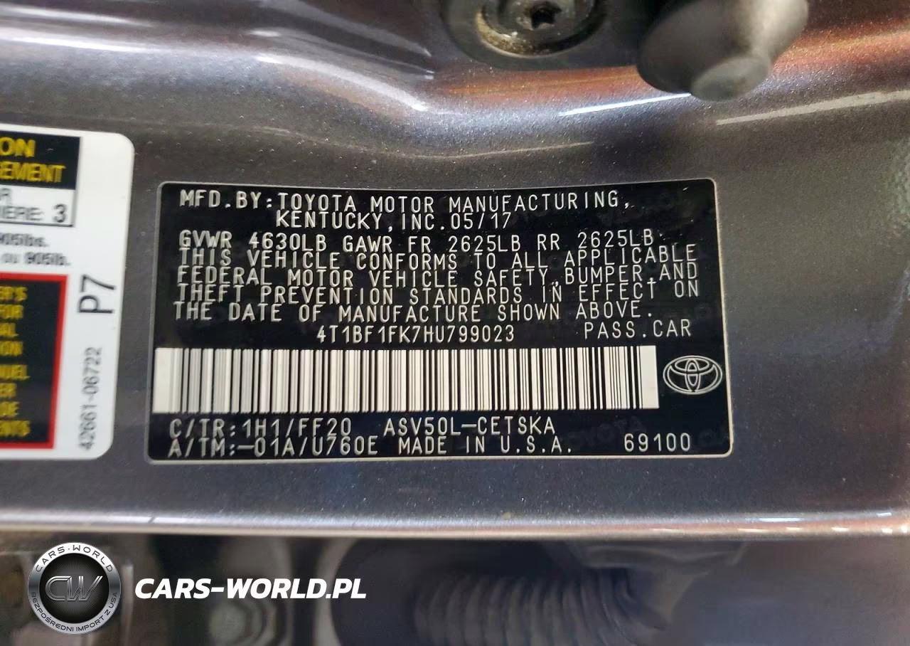 2017 Toyota Camry Se VIN:4T1BF1FK7HU799023 - 13