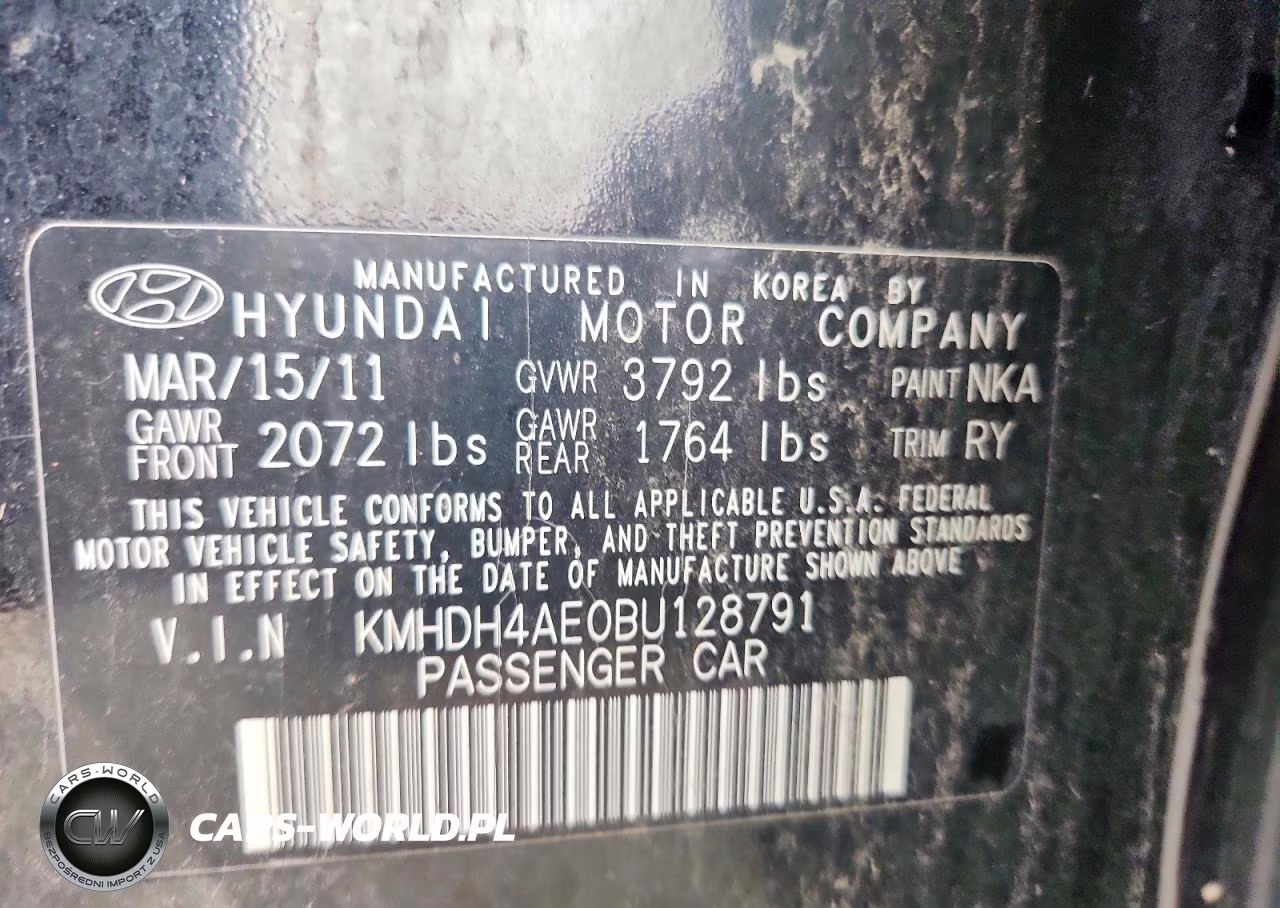 2011 Hyundai Elantra Limited VIN:KMHDH4AE0BU128791 - 12