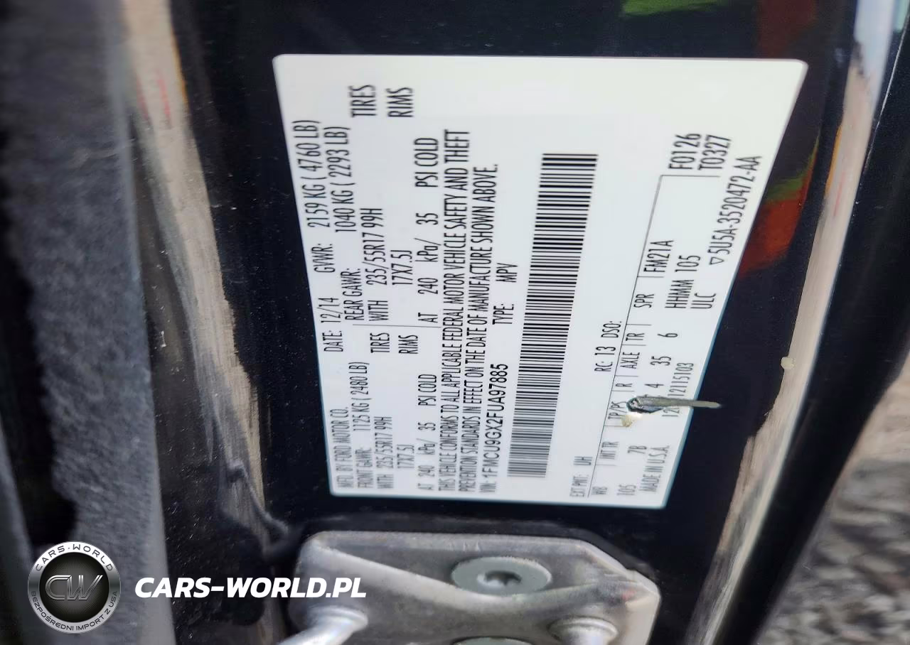 2015 Ford Escape Se VIN:1FMCU9GX2FUA97885 - 13