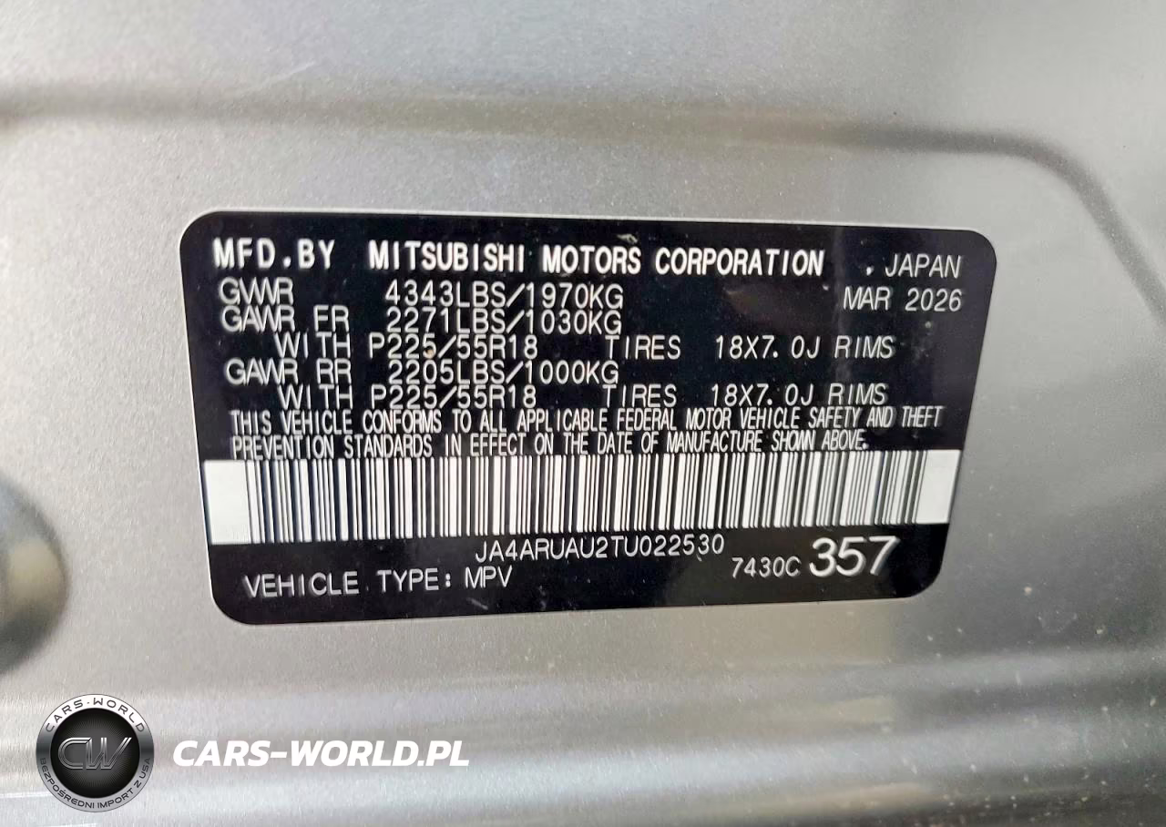 2026 Mitsubishi Outlander Sport S-Se VIN:JA4ARUAU2TU022530 - 13