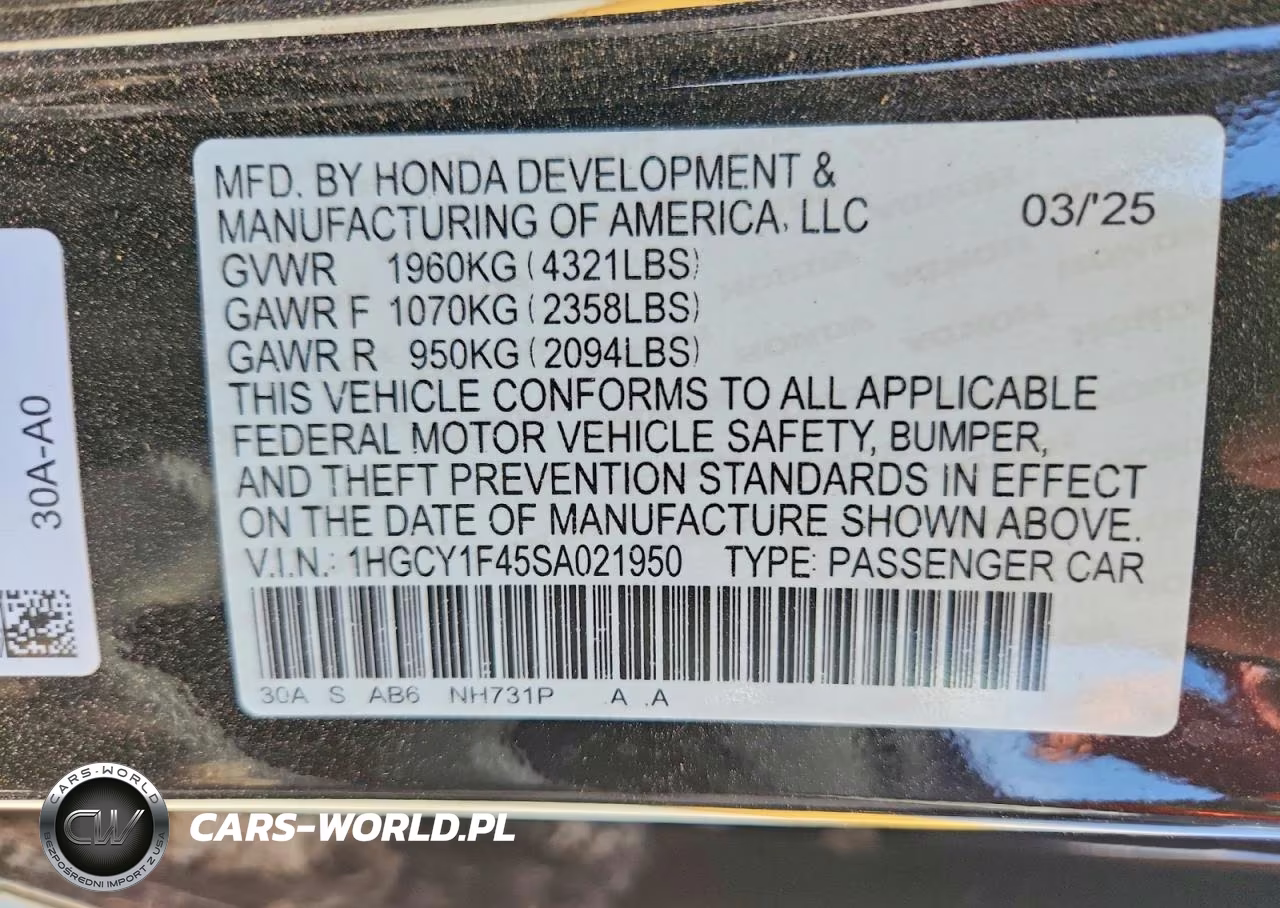 2025 Honda Accord Se VIN:1HGCY1F45SA021950 - 12