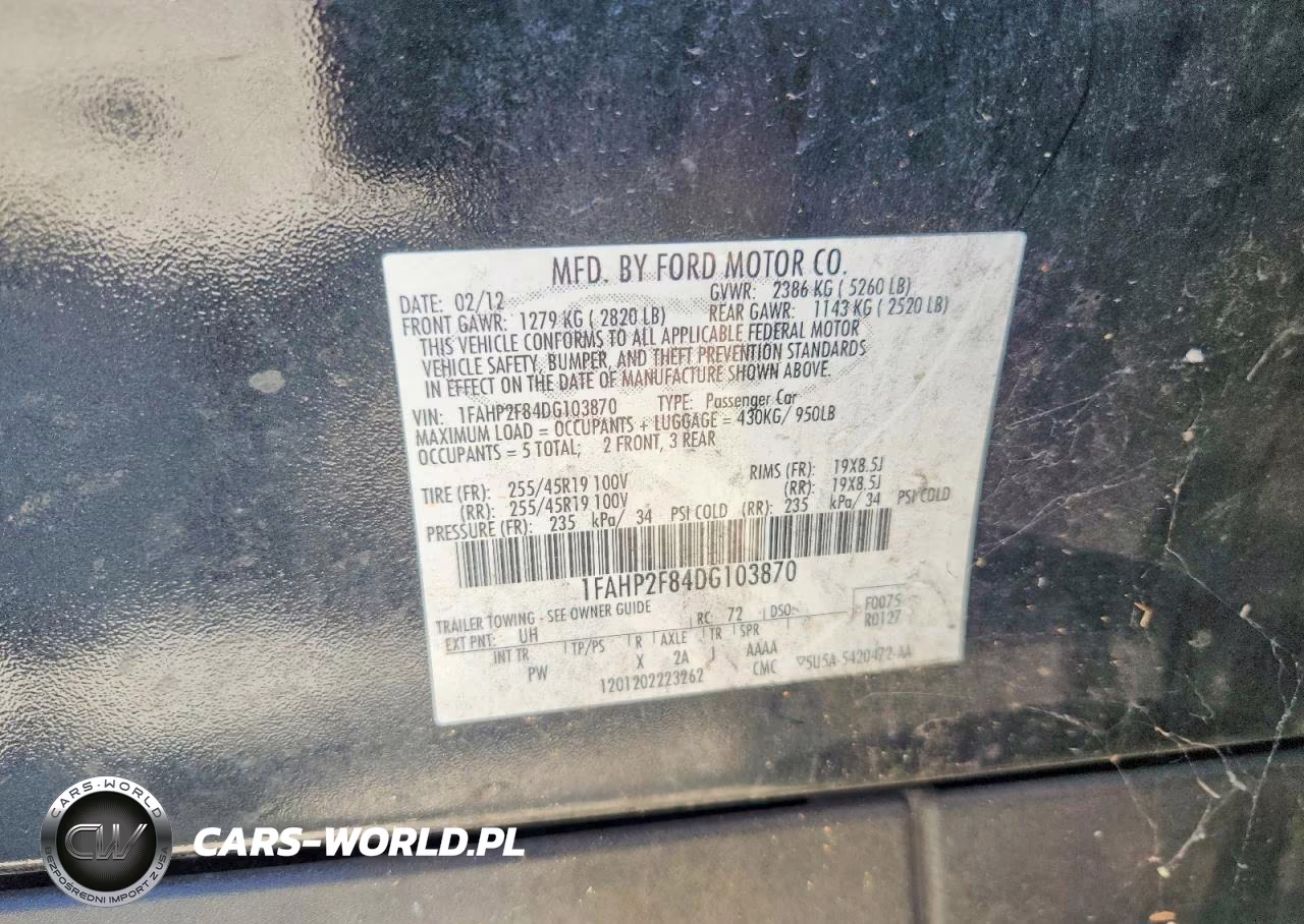 2013 Ford Taurus Limited VIN:1FAHP2F84DG103870 - 12