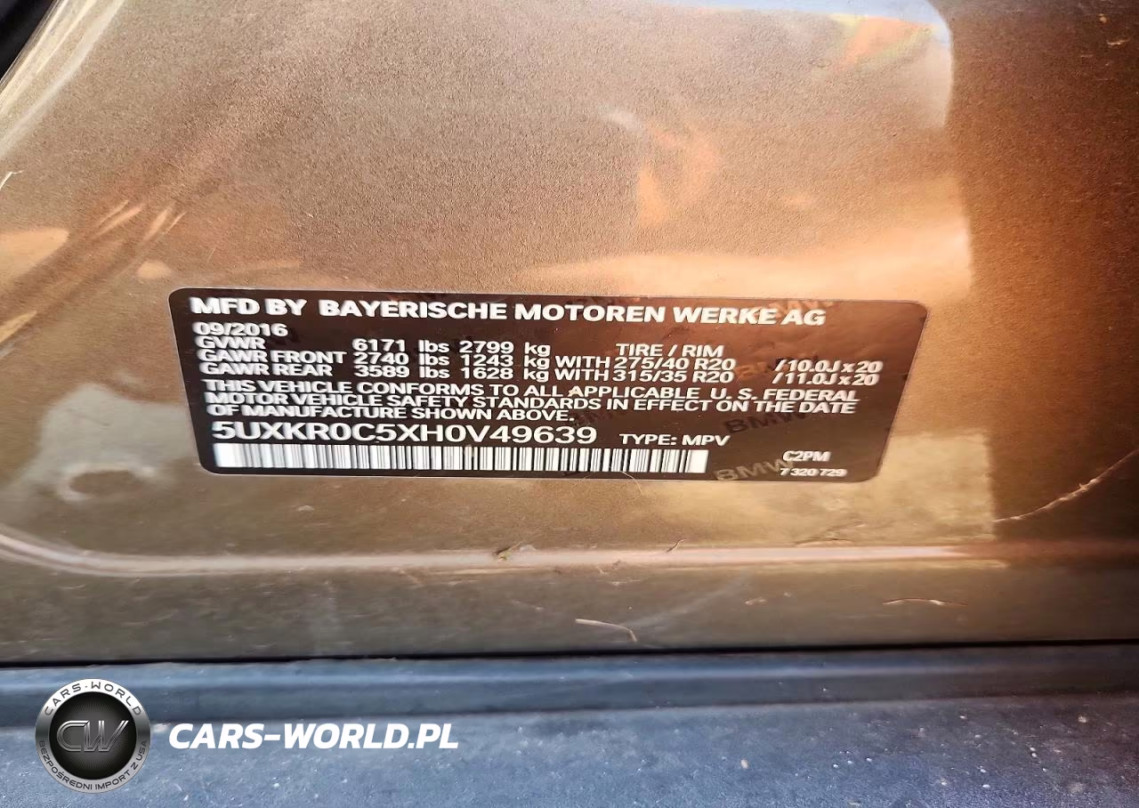 2017 BMW X5 xDrive35I VIN:5UXKR0C5XH0V49639 - 12