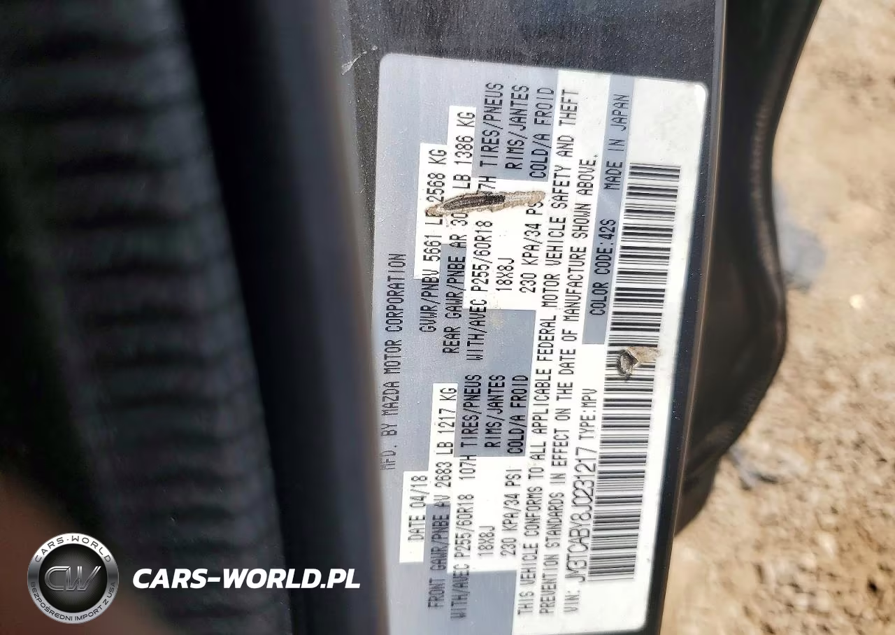 2018 Mazda Cx-9 Sport VIN:JM3TCABY8J0231217 - 12