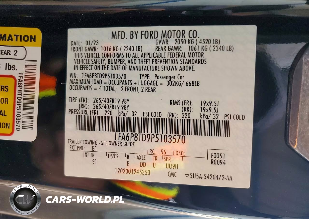 2023 Ford Mustang VIN:1FA6P8TD9P5103570 - 12