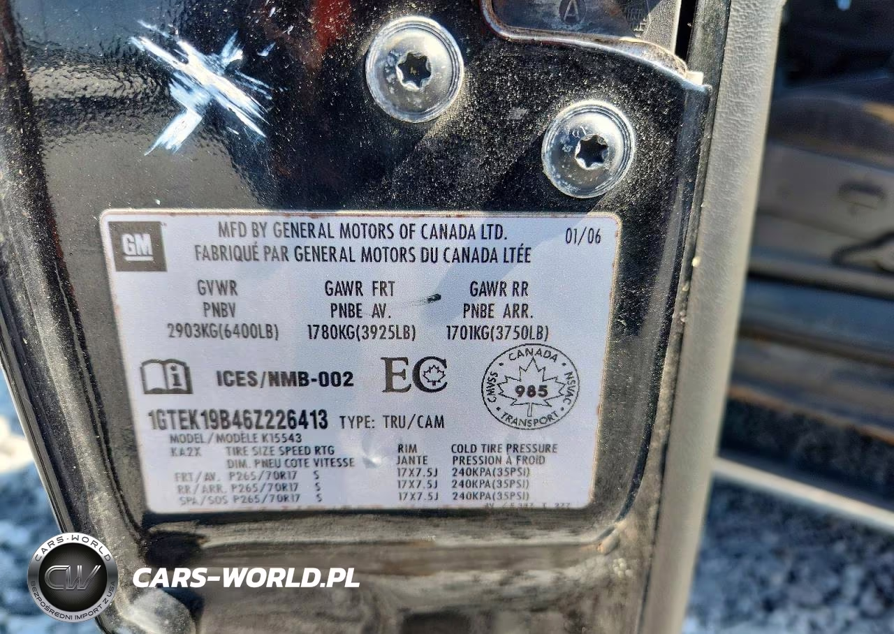 2006 GMC New Sierra K1500 VIN:1GTEK19B46Z226413 - 12