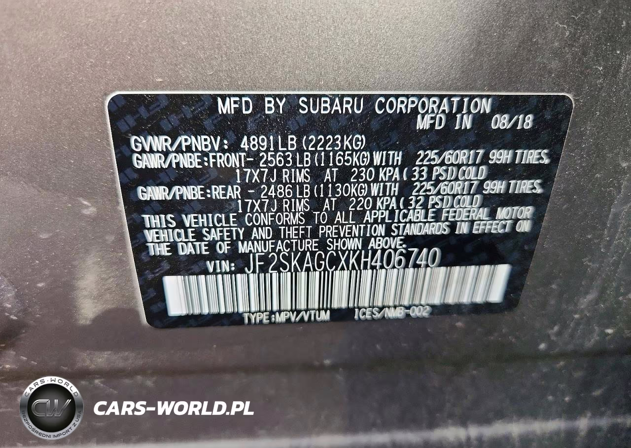 2019 Subaru Forester Premium VIN:JF2SKAGCXKH406740 - 13
