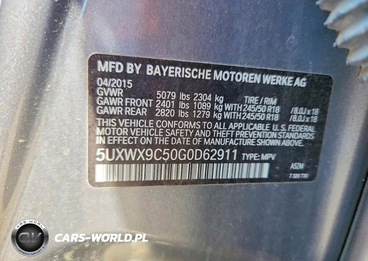 2016 BMW X3 xDrive28I VIN:5UXWX9C50G0D62911 - 13
