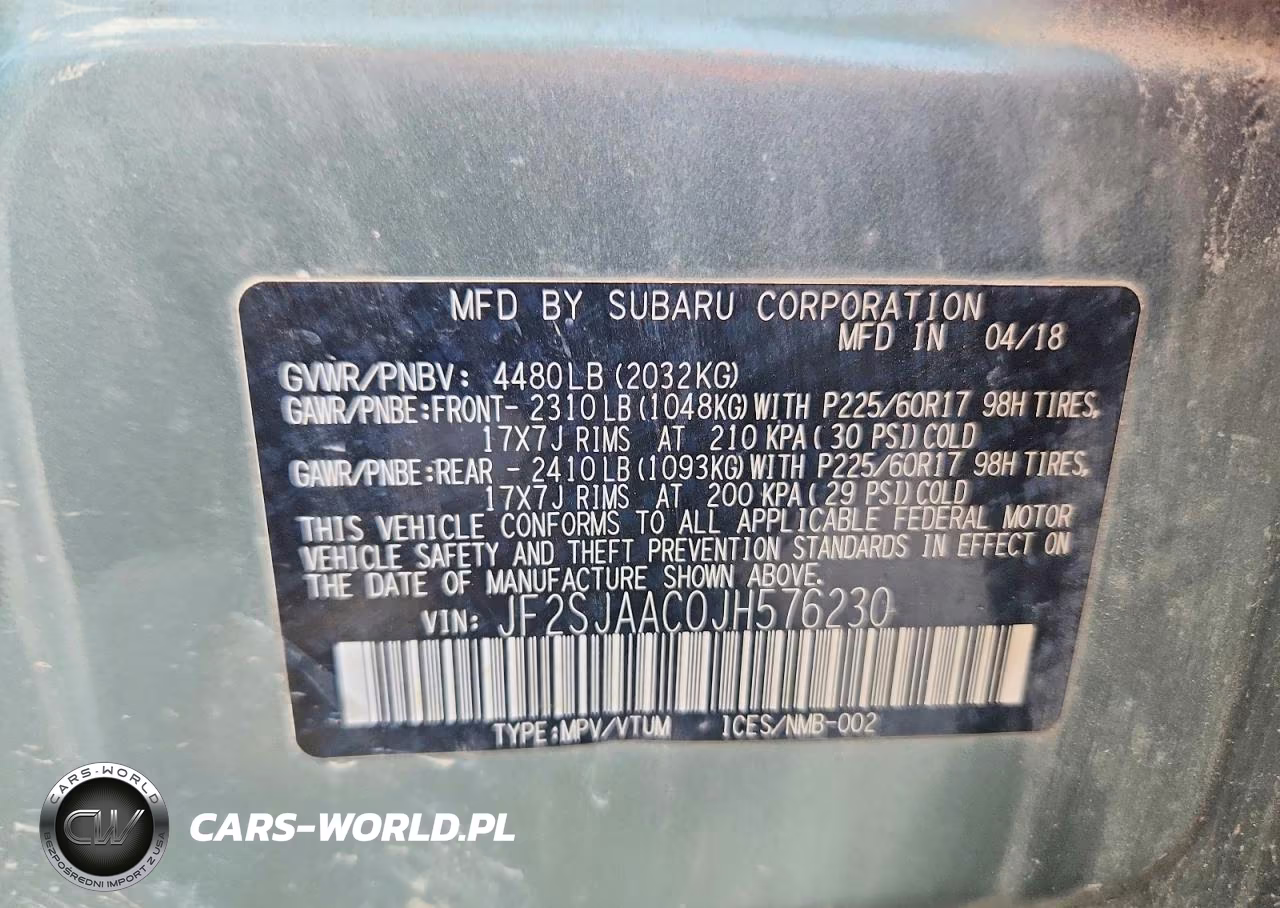 2018 Subaru Forester 2.5I VIN:JF2SJAAC0JH576230 - 13