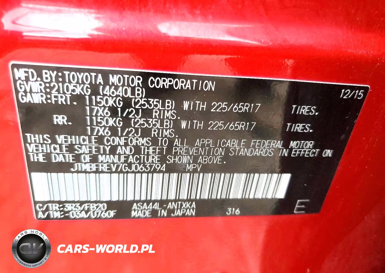 2016 Toyota Rav4 Le VIN:JTMBFREV7GJ063794 - 13