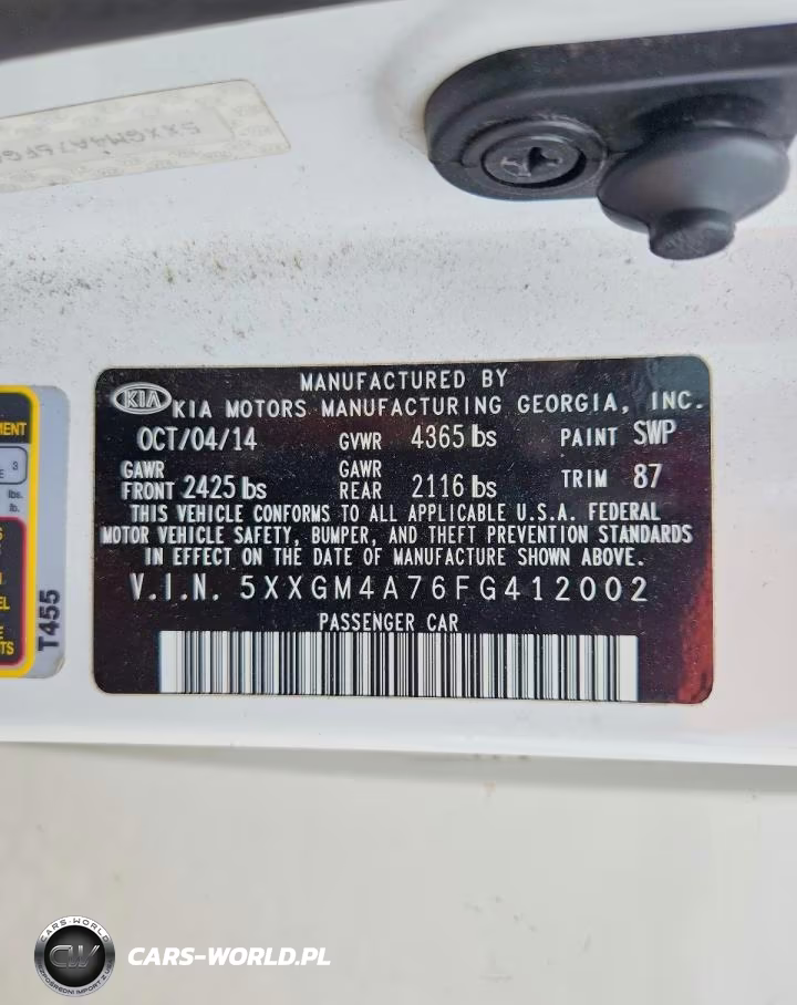 2015 Kia Optima Lx VIN:5XXGM4A76FG412002 - 12