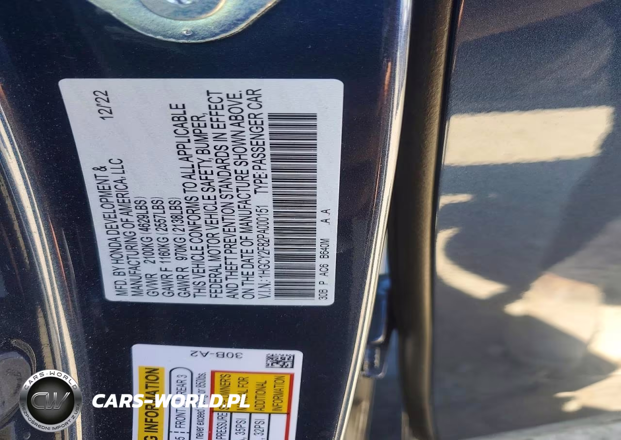 2023 Honda Accord Touring Hybrid VIN:1HGCY2F82PA000151 - 12