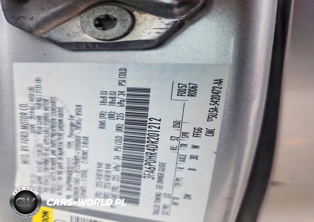 2013 Ford Fusion Se VIN:3FA6P0HR4DR201212 - 12